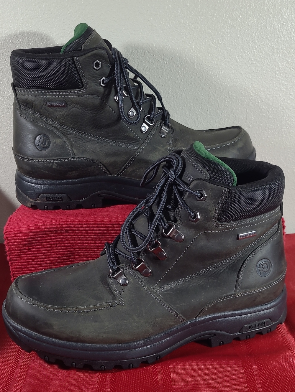 Dunham 8000 Works Moc Waterproof Men's Dark Green Leather Hiking Boots